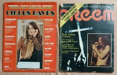 1975 Circus Raves Magazine Ozzy Osbourne Black Sabbath Alice Cooper Poster LOT - Image 1 of 4