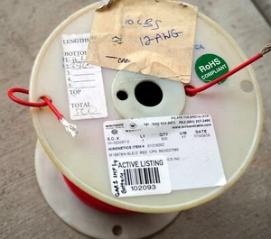 Intera piscina - M16878/4-2 - 12 AWG - ROSSO -PTFE- MIL-SPEC RoHS **VENDITORE USA** - Foto 1 di 2