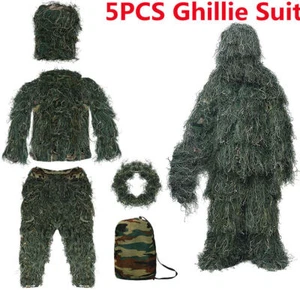 Ghillie-Anzug, Tarnanzug, Waldhose, Jacke, Kleidung, Kapuze, atmungsaktiv 2025 - Bild 1 von 16