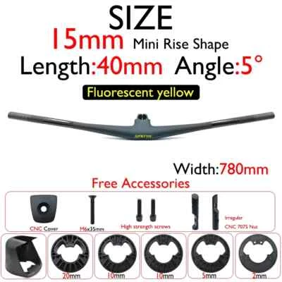 Manillar de carbono ultraligero XC MTB bicicleta manillar de cabina integrado 740-780 mm Foto 1 de 4