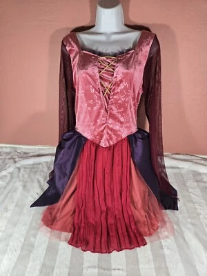 Sarah Sanderson Halloween Costume Hocus Pocus Velvet Corset Tutu Wench Disney L - Image 1 of 4