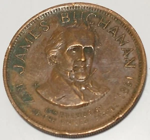 Bronze Medal of Little know President James Buchanan w/portait & Bio - Picture 1 of 3