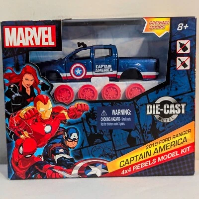 Kit modelo de metal fundido a presión Capitán América Marvel 4x4 Rebels 2019 Ford Ranger sin usar, en caja  Foto 1 de 4