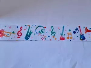 2 meters of musical instrument / music print grosgrain ribbon 1" - Picture 1 of 1