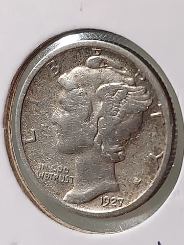 1927-S Mercury Silver Dime XF   J/33 Cover