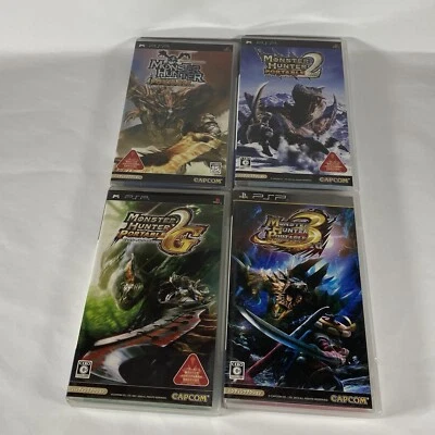Lot4 PSP Monster Hunter Portable 1st & 2nd & 2ndG & 3rd - Japan Game - Conplete. - Image 1 of 4