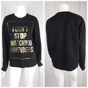 Suéter Pullover Youtube Mujer Talla Mediana Negro Dorado Gráfico Youtube - Imagen 1 de 9