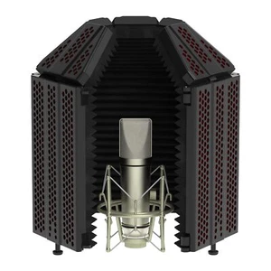 Microphone Isolation Shield Foldable Soundproof Cover 5 Panels Absorbent Foam - Picture 1 of 9