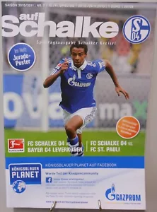 FC Schalke 04 vs. Leverkusen St. Pauli Programm Magazin Poster Jurado 30.10.2010 - Bild 1 von 5