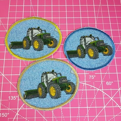 Tractor John Deere Oval Patch Iron-On Logo Applique Embroidered Patch  - Image 1 of 3