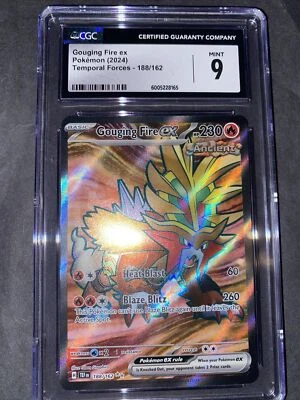 Gouging Fire ex 188/162 Sv05: Temporal Forces Holo CGC GRADED 9 MINT Pokemon - Image 1 of 4