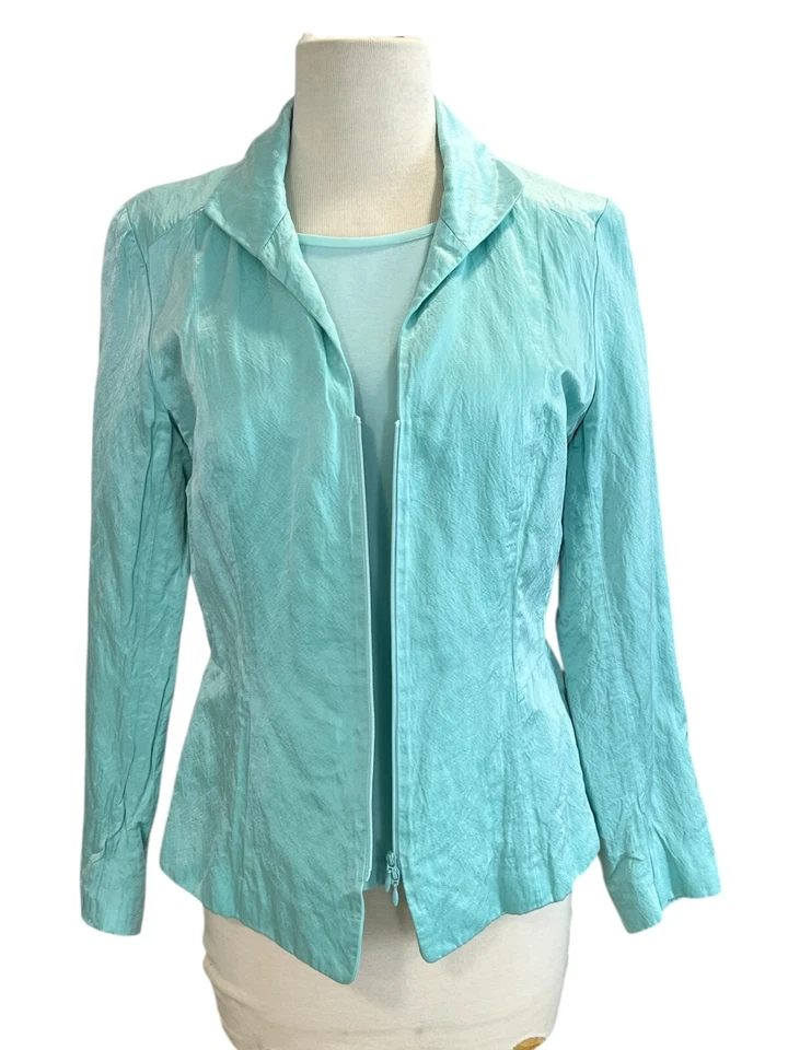 Blazer Lafayette 148 M/8 Aqua Metálico Cremallera Frontal Ligero Forrado con Blusa Foto 1 de 4
