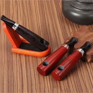 Creative 9mm Portable Solid Wood Mini Small Pipe Tobacco Cigarettes Pipes Gifts - Picture 1 of 8
