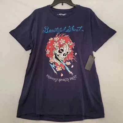 Camisa Ed Hardy Para Hombres Pequeña S Espíritus Azules Calavera Floral Motociclista Tatuaje Retro Nueva con Etiquetas Foto 1 de 4