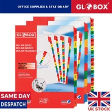 A4 Mylar Index Multicolored Tabs-Numbers-Letters-Months-Blank Dividers