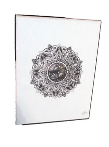 Mandala Design Druck - handgezeichnet komplizierte Linienarbeit und Stippling - gerahmt - Bild 1 von 5