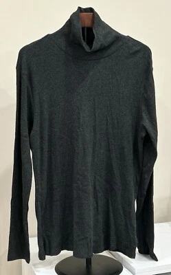 Top para mujer Ambiance cuello alto tejido gris carbón 3X manga larga elástico nuevo con etiquetas Foto 1 de 4