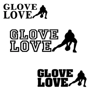 GLOVE LOVE mit FELDDER Gold Handschuh Vinyl Aufkleber Baseball MLB Little League Custom - Bild 1 von 12