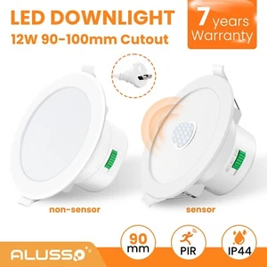 12W NO SENSOR/PIR MOTION SENSOR 90-100MM LED DOWNLIGHTS LIGHT WARM/COOL/DAYLIGHT - Picture 1 of 16