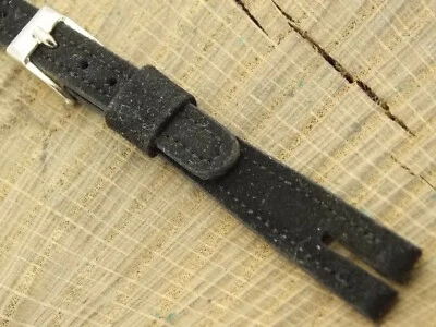 Correa de reloj de gamuza JB Champion vintage NOS con hebilla de tono plateado 10 mm-12 mm sin usar Foto 1 de 4