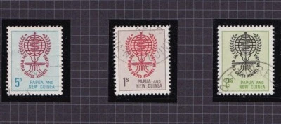 PAPÚA NUEVA GUINEA #164-166 USADO QUIÉN CONDUCE PARA ERRADICAR LA MALARIA (EMBLEMA) Foto 1 de 2