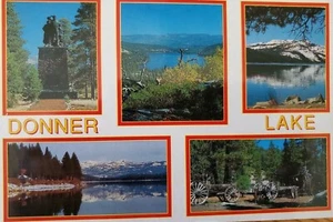 Donner Lake CA Sierra Views Montage Postcard - Imagen 1 de 3
