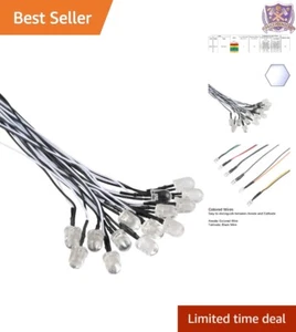 30pcs 10mm White LED Lights Prewired DC 12V Clear Lens DIY Projects Decor - Picture 1 of 9