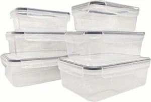 Tranparent Kunststoff Lebensmittel Aufbewahrungsset - BPA-frei, luftdicht, auslaufsicher (12) - Bild 1 von 3