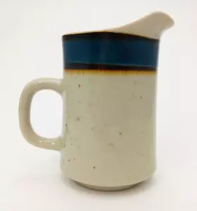 Sango Rainbow Stoneware 652 Mariana 10oz Creamer, Blue & Brown Bands, Japan - Picture 1 of 7