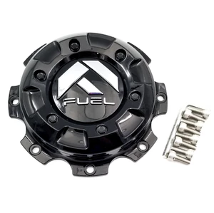 Fuel Gloss Black 8 Lug Dually Front Center Cap for D574 D265 D581 P/N 1003-27GB - Picture 1 of 5