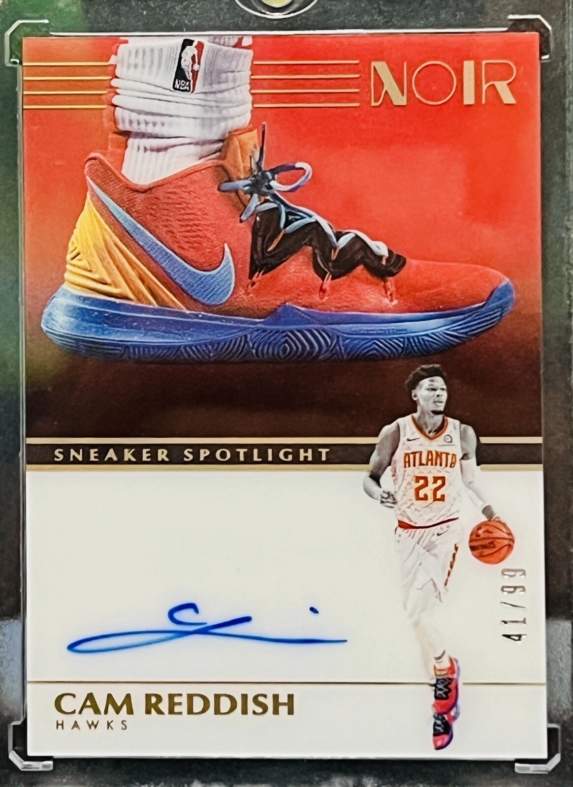 2019-20 Panini Noir Sneaker Spotlight Atlanta Hawks Cam Reddish Auto # /99