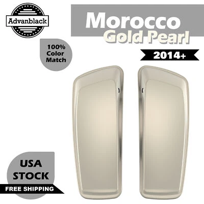 Tapas de alforja Advanblack Marruecos Gold Pearl estándar normal para Harley 14+ Foto 1 de 4