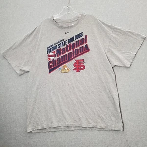 Fresno State Bulldogs Men T-Shirt 2XL Gray Nike Logo Baseball National Champions - Picture 1 of 13