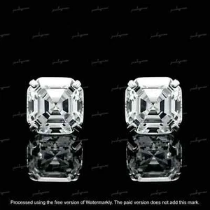 2Ct Lab-Created Diamond Push Back Solitaire Stud Earrings 14K White Gold Finish - Picture 1 of 6
