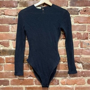 Arlotta Wool Blend Ribbed Boydsuit Metallic Shimmer Size S/42 - Picture 1 of 5