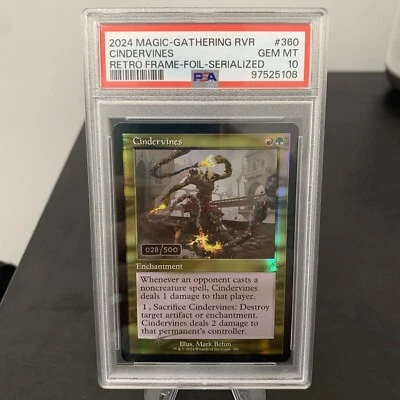 Cindervines Retro Frame Ravnica Remastered Foil Serialized 028/500 Graded 10 - Image 1 of 4