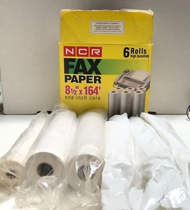 Mix Lot NCR 6 Fax Paper Rolls 8 1/2" X 164' High Sensitivity 3 Sealed 3 Open - Picture 1 of 12