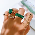 Electroplate Retro Inlaid Diamond Ring Alloy Finger Ring Serpentine Ring Set