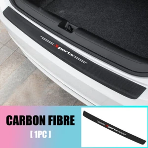 1x Carbon Fiber Car Rear Trunk Bumper Guard Plate Scuff Cover Protection Sticker - Picture 1 of 9
