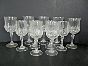 SET OF 11- BEAUTIFUL CUT LEAD CRYSTAL WINE GLASSES DIAMOND PATTERN - Picture 1 of 10