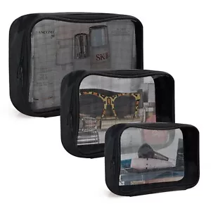 Tsa Approved Clear Toiletry Bag Tansparent Travel Makeup Bag Zipper Cosmetic Pou - Picture 1 of 6