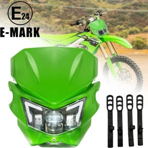 For Kawasaki KLX110 KX125 KX450F KX250F KDX200 Dirt Bike LED Headlight Headlamp - Picture 1 of 17