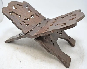 Vintage Wooden Holy Quran Book Stand Original Old Hand Carved Crafted - Picture 1 of 7