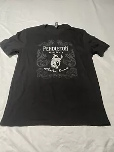 Pendleton Whisky Let'er Buck T Shirt Mens Medium Black Rodeo Cowboy - Picture 1 of 5