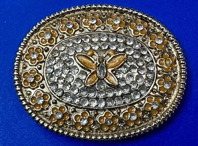 Бабочка со стразами акценты винтажный цветочный тема женщины маленький ремень пряжка - Изображение 1 из 4