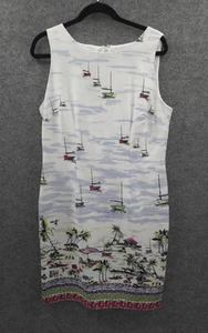 Vestido lápiz Madison Leigh para mujer 14 sin mangas forrado blanco isla velero - Imagen 1 de 14