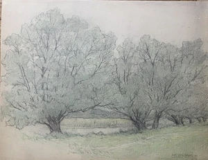 Nelson Dawson 1859~1941 ~ Arts & Crafts Artist ~ Pastel Landscape ~ 1934 - Picture 1 of 10
