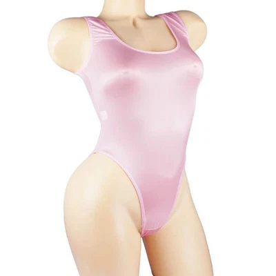 Macacão lingerie feminino brilhante de seda óleo brilhante macacão transparente sem virilha - Imagem 1 de 4