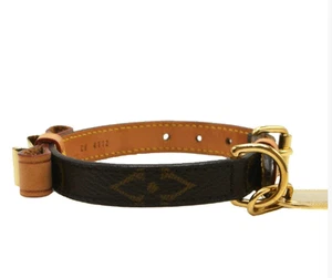 Louis Vuitton M58073 Collier Baxter XS Monogram Collar Ribbon Brown Box Auth - Picture 1 of 12