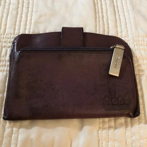 Hobo Wine Colored Small Leather Wallet - Picture 1 of 8